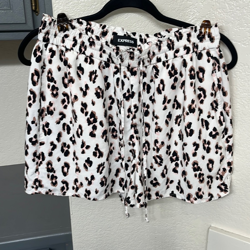 Express leopard print shorts